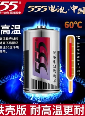 555大号电池1号一号燃气灶热水器灶台煤气灶老式手电筒d型r20碳性