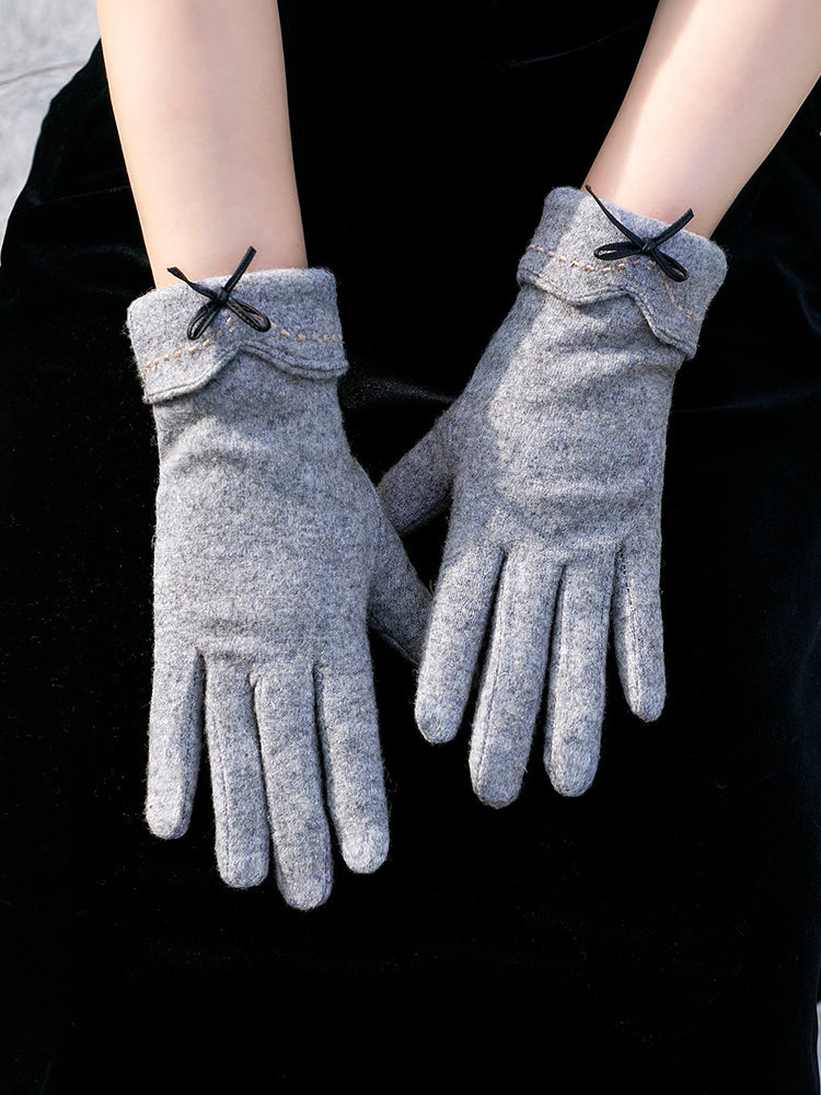 CASHMERE GLOVES FOR LADIES WINTER WARMTH AND VELVET THICKENED TOUCH SCREEN CYCLING KOREAN VERSION VERSATILE WINDPROOF AND COLDPROOF STUDENTS DRIVING