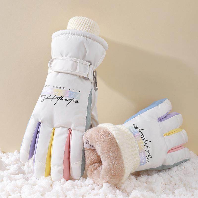 滑雪手套女冬季保暖骑车防寒触屏加绒加厚户外防风玩雪防泼水成人