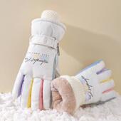 滑雪手套女冬季 保暖骑车防寒触屏加绒加厚户外防风玩雪防泼水成人