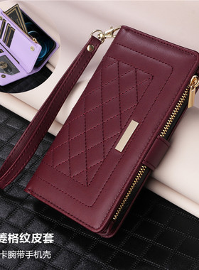 适用googlepixel8pro手机壳插卡包pixel9proxl phone case翻盖皮套腕带pixel7a防摔8a手機殼6a格紋新潮cover