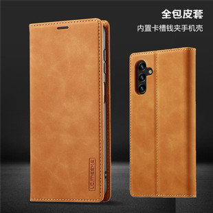 适用三星A55 5G手机壳 a34 card cased全包翻盖galaxy a33高档皮套插卡包a15放咭外壳puleather cover