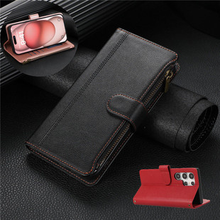 s23fe case适用三星S24 Ultra手机壳卡包samsung s23+ wallet腕带钱包斜挎皮质galaxy s24 plus phone cover