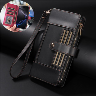 s25 ultra cover适用samsung galaxy s24+ case卡包s22ultra手机壳s23fe可放卡s24fe带挂绳s21plus皮质电话套