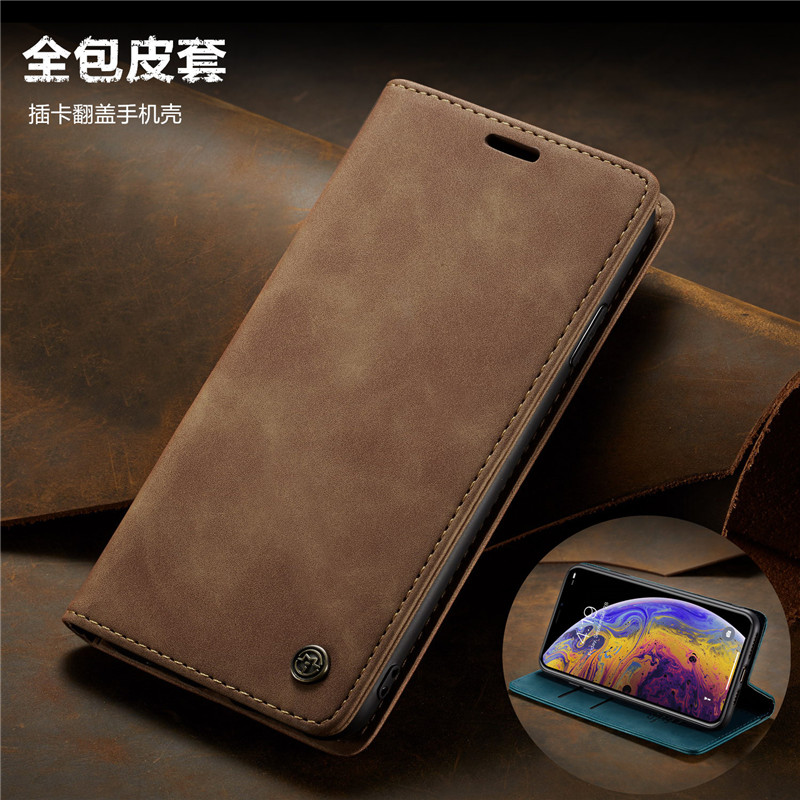 iPhonexs Max case手机壳适用于苹果xs皮套XR翻盖式插卡防摔带盖保护软壳商务男女士purse flip wallet cover