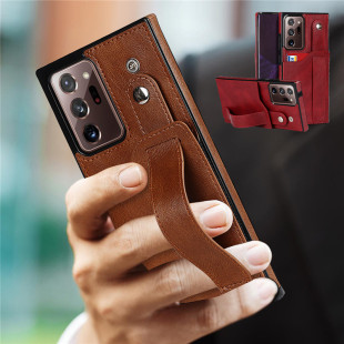 适用samsung note20ultra三星A32 5G手机壳galaxy a52插卡a72皮套腕带case防摔卡包外壳card cover wristband