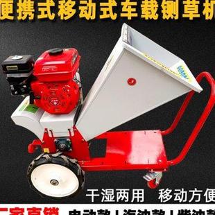 铡草机家用牛羊养殖草料粉碎干湿两用树条塑料粉碎机 电车带便携式