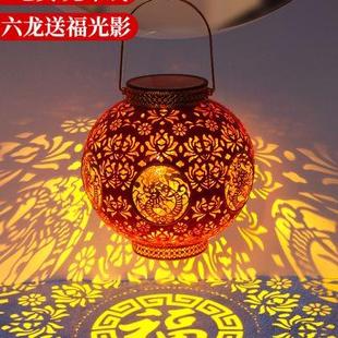 2024新款 饰挂饰吊u. 太阳能红灯笼新年春节元 宵庭院家用阳台乔迁装