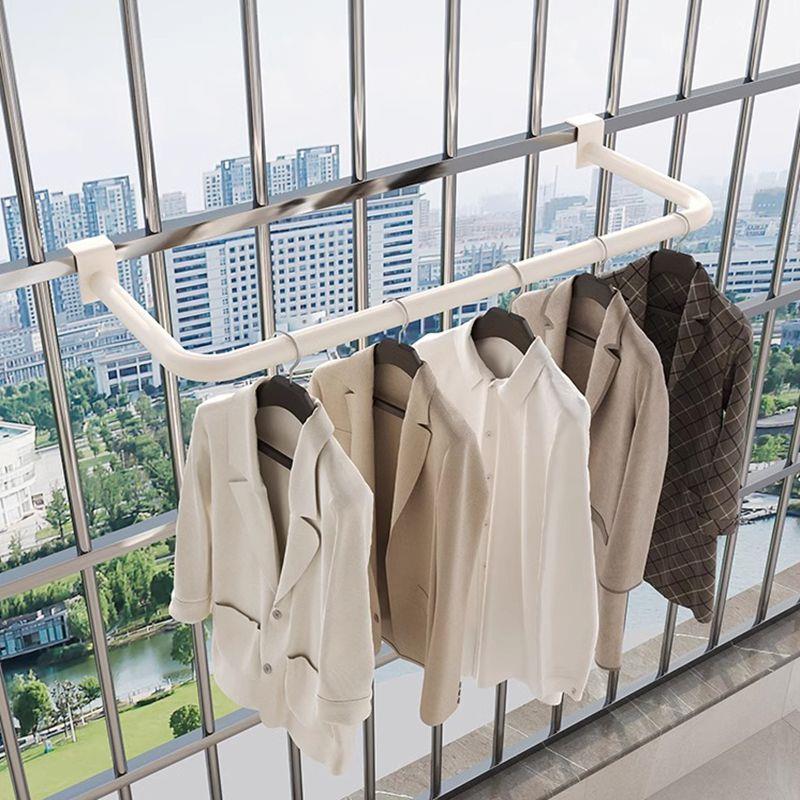 防盗窗晾衣架不锈钢防盗网凉衣架窗户晒衣杆阳台护栏杆可调固定杆