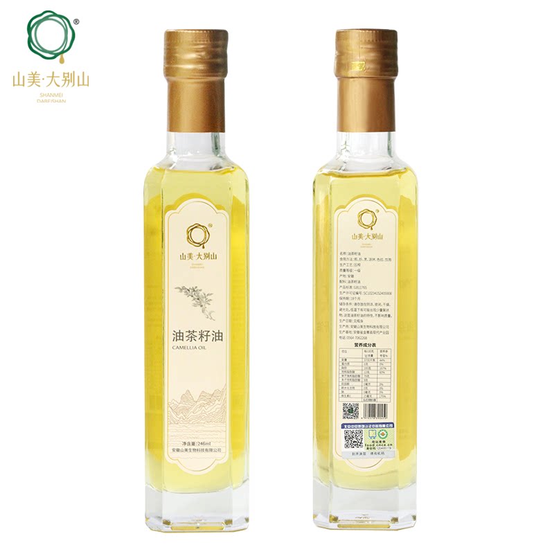 山美大别山茶油246ml一级压榨油茶籽油单瓶装金寨特产食用植物油