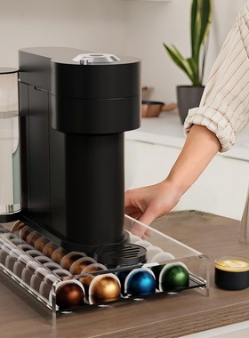 新款适用于雀巢Vertuoline咖啡胶囊透明亚克力抽屉式收纳架超透款