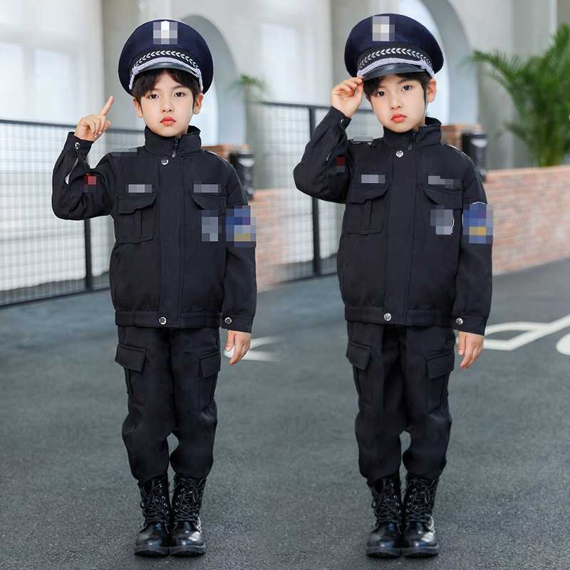 儿童特警服加绒冬季警官衣服