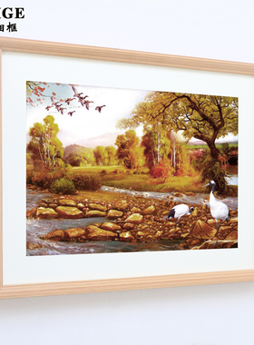 实木画框定制相框挂墙任意尺寸装裱20 24寸卡纸a3A4木质外框4k8开