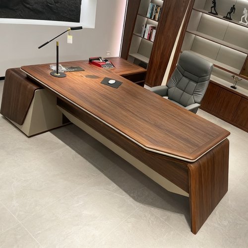 新中式北美黑胡桃实木老板桌椅