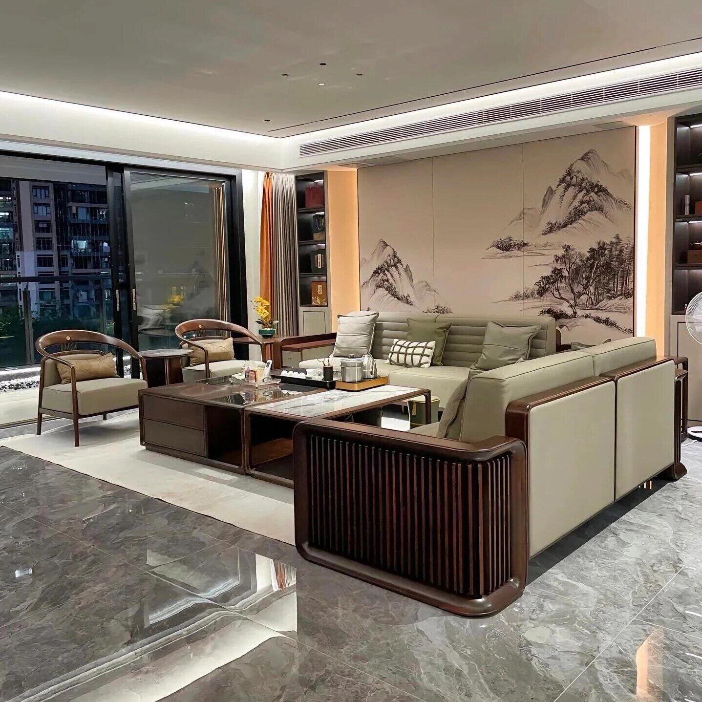 新中式实木沙发2025新款