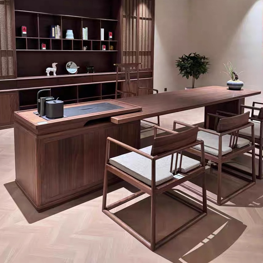 新中式北美黑胡桃木泡茶台