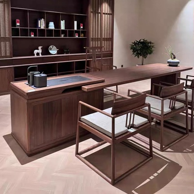 新中式北美黑胡桃木泡茶台