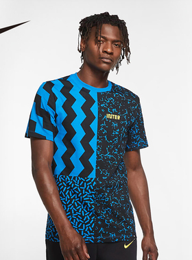 国际米兰足球俱乐部20/21赛季NIKET恤INTER短袖训练热身球衣