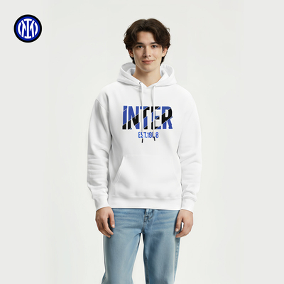 国际米兰足球俱乐部裂纹INTER款连帽男士运动卫衣套头上衣秋季薄