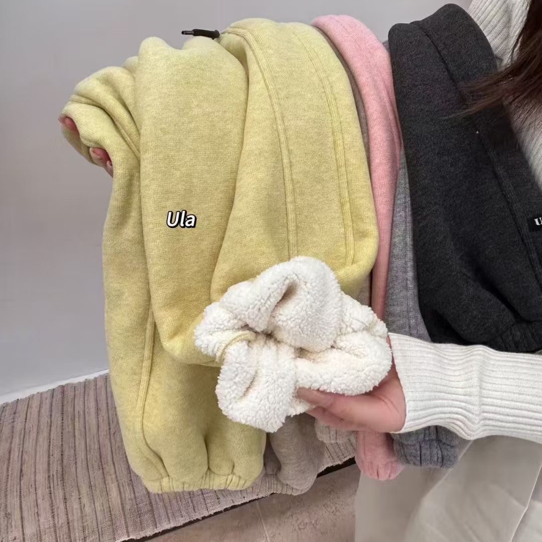 U拉ula女童加厚加绒运动束脚裤