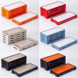 密胺牛肉盘自助鲜切潮汕牛肉火锅盘双色平盘特色火锅店可叠加肉盘