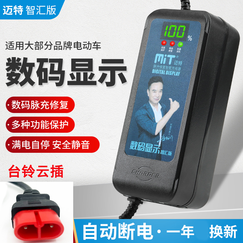 台铃电动车充电器60V20A电瓶48V12AH电车72V三轮车数显云插头