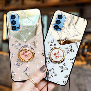 opporeno45g手机壳挂绳女opopreno4pro保护壳硅胶ins风oppreno45G版全包边防摔reno4por外壳网红PDPM00硬壳钻