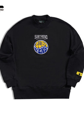 意大利SUBTREND新款潮酷上帝之眼印黑色卫衣S2SU05013