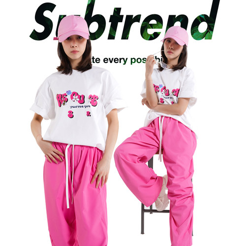 SUBTREND凉感速干防晒索罗娜重磅潮牌休闲白色廓形宽松T恤女