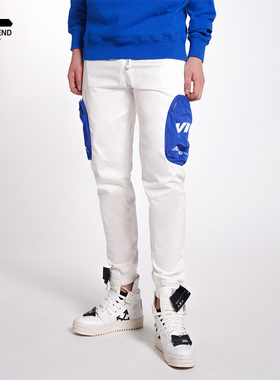 意大利SUBTREND新款潮酷撞色设计白色休闲长裤S2SU03017