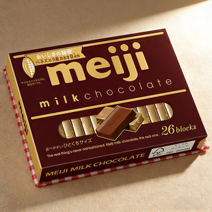 日本进口Meiji明治钢琴牛奶黑巧克力特浓黑巧糖果（代可可脂）