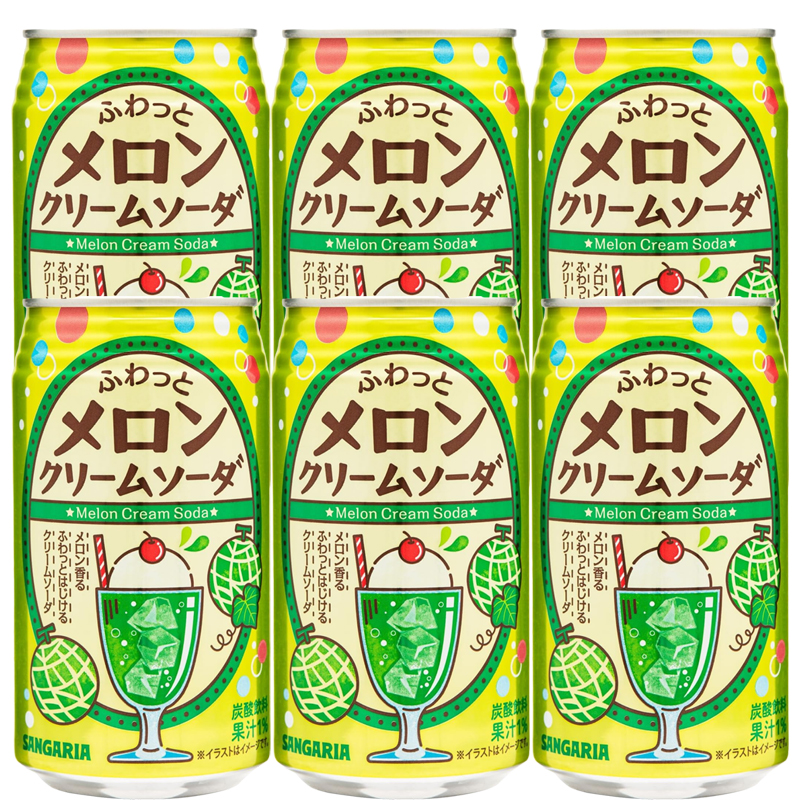 日本进口三佳利绵密蜜瓜奶油苏打