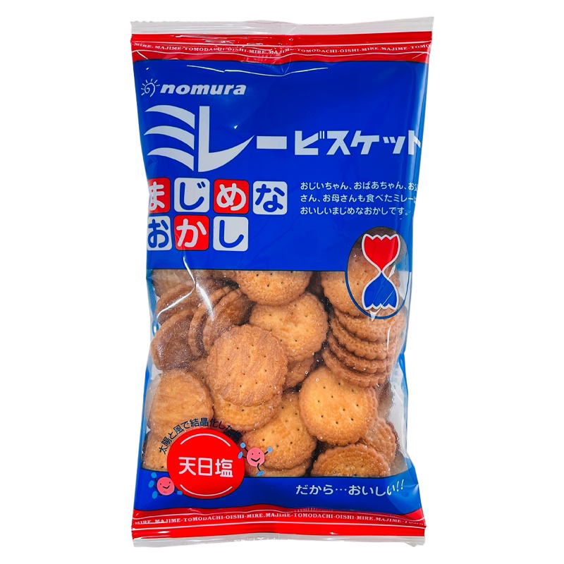 日本原装进口高端零食nomura野村天日盐小圆饼干日式海盐米勒薄脆