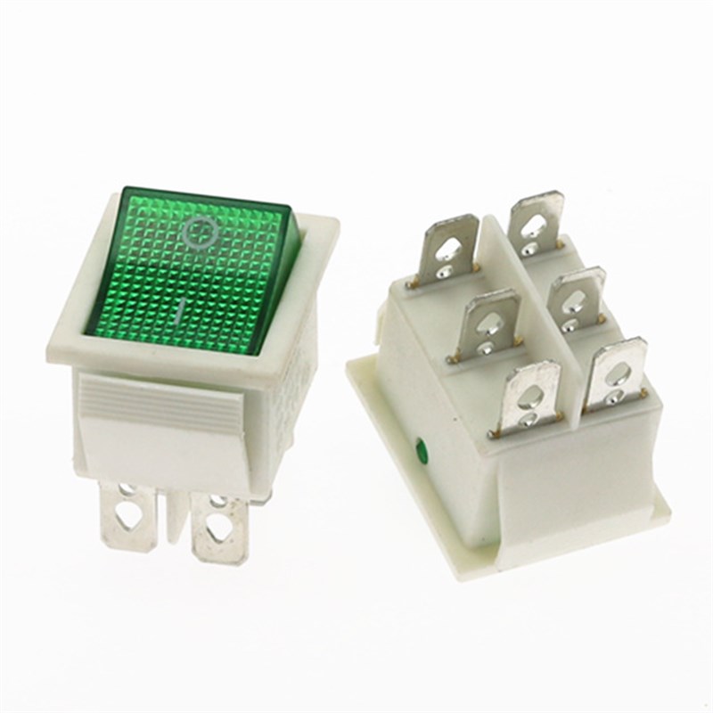 电焊机大电流船型开关30A大功率翘板电源开关KCD4带灯船型四脚红