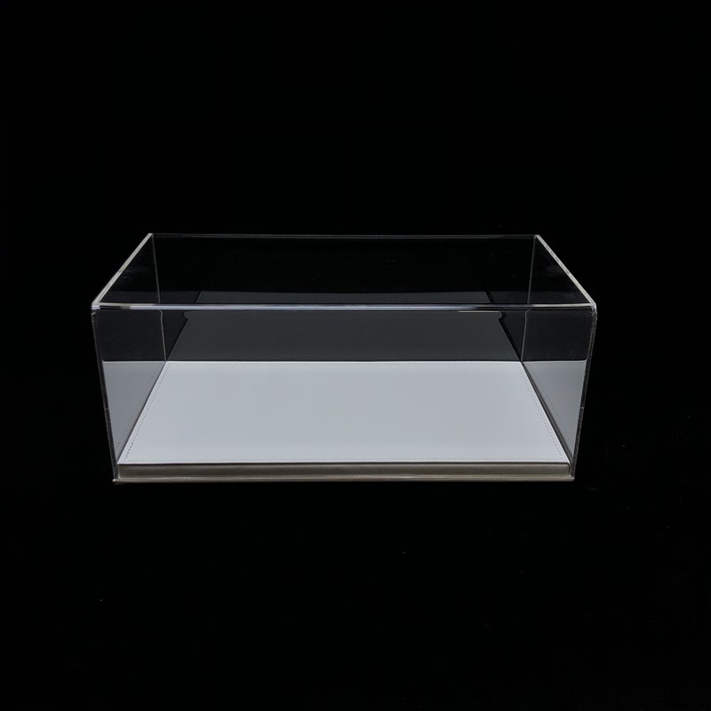 1:18汽车模型展示盒皮革底座一体成型收纳盒防尘罩亚克力盒1/18盒