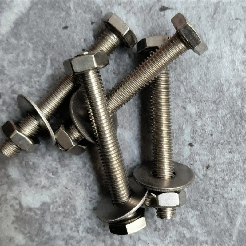 304不锈钢母猪产床脚全丝杆链接漏粪板围栏螺丝全套产床螺丝8*6