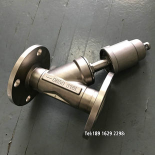 气动法兰角座阀DN25高温蒸汽空气304Y型316蒸汽气控截止切断Y641F