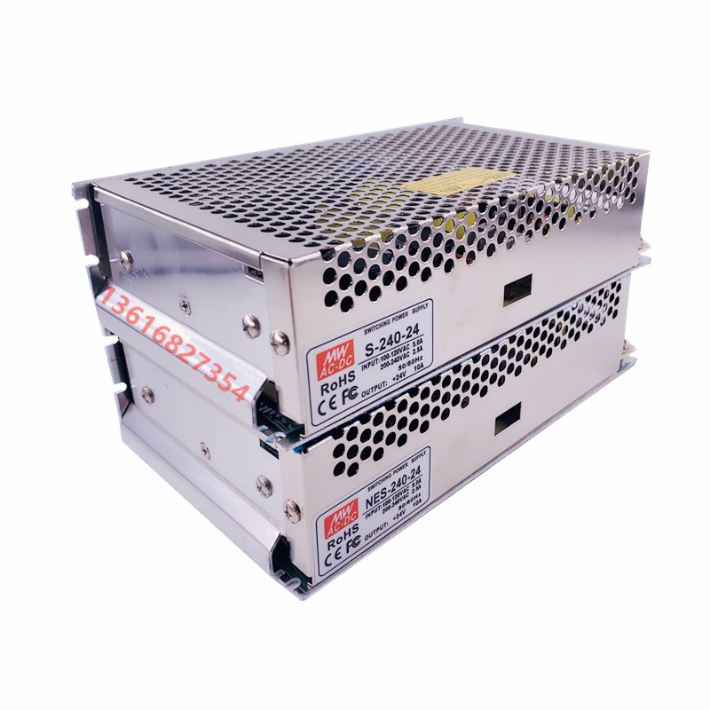 明纬开关电源NES/S-240-24V10A/S-240-12V20A单组输出直流DC电源