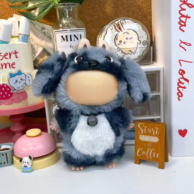 仅娃衣仅衣服铃铛怪兽毛绒娃衣适用于17cm拉布布一二三代labubu