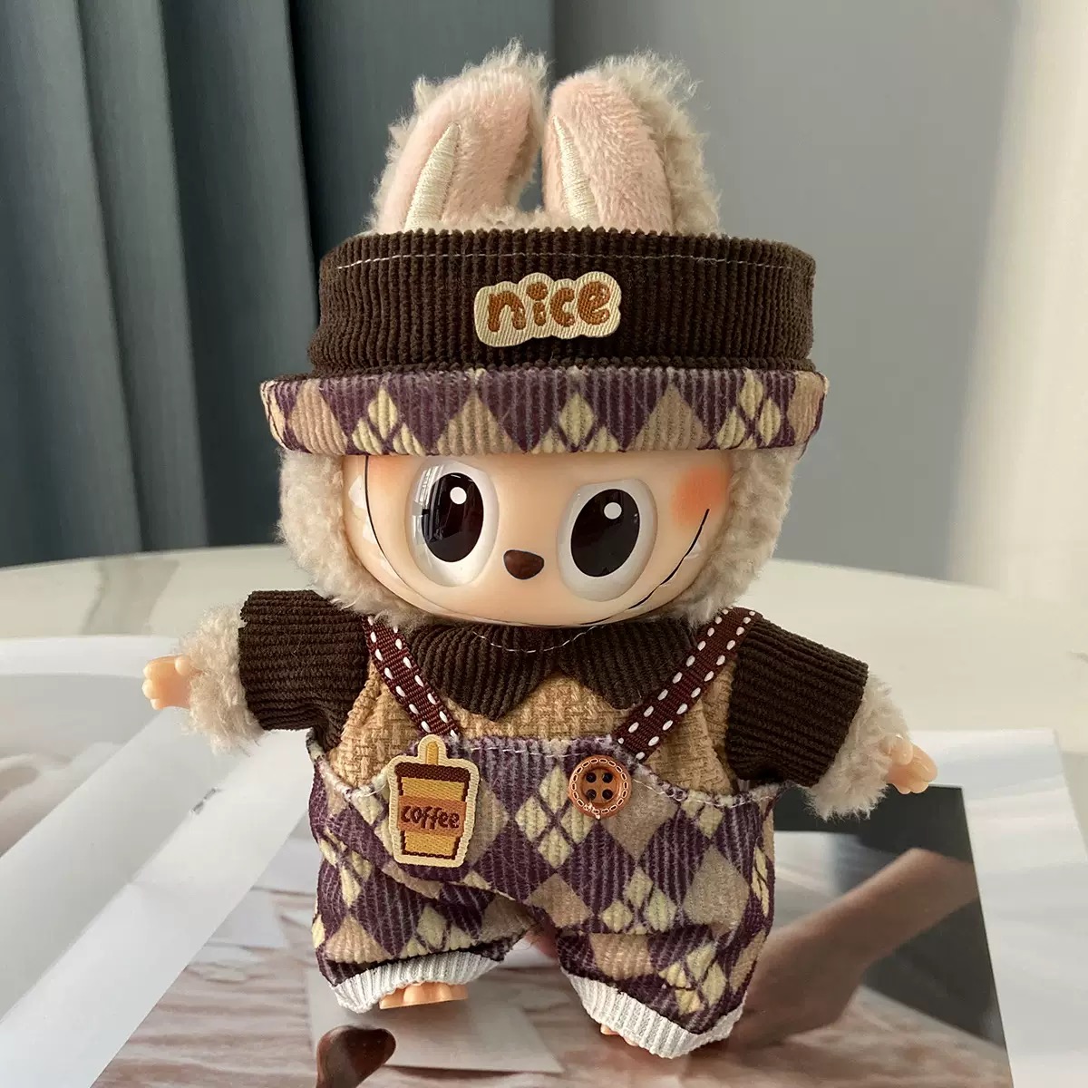 一二代labubu公仔衣服挂件17cm拉布布网红搪胶玩偶换装套装配件