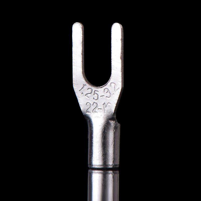 紫铜焊口SNB1.25-3（3.2） 叉型裸端头U型叉形冷压接线端子 厚0.6