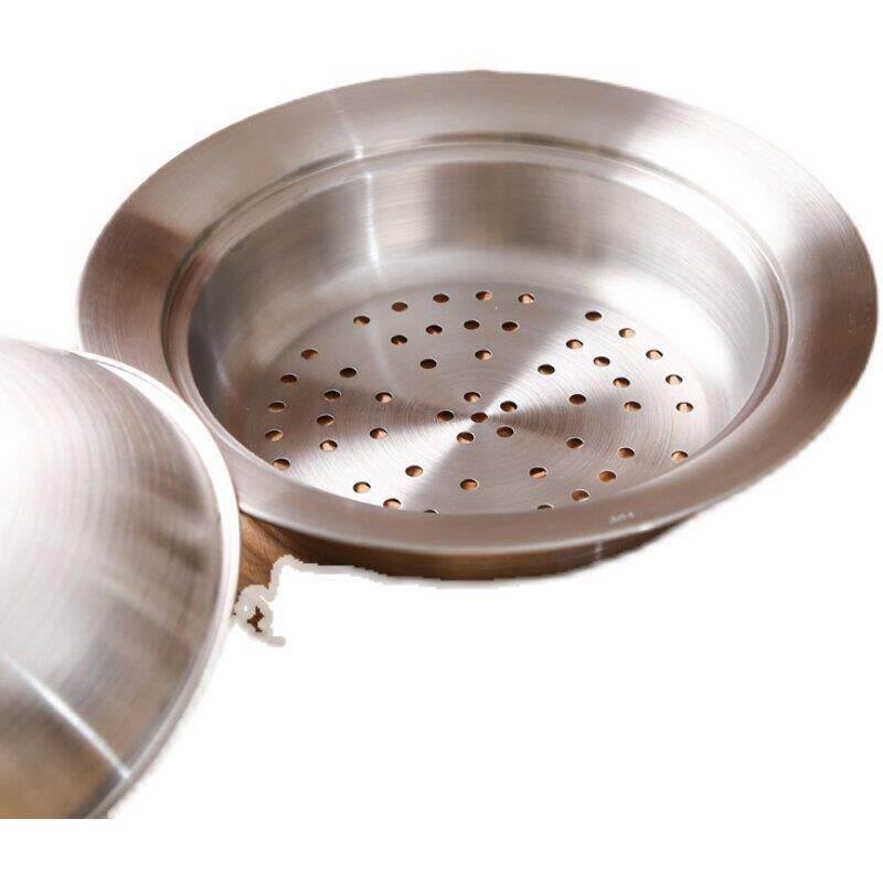 304韩式不锈钢飞碟蒸盘带盖百搭蒸片笼格架隔水盘20-26cm锅口适用