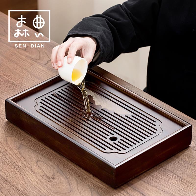 茶盘家用小型茶海功夫茶具茶托盘竹制蓄水式干泡茶台2025新款沥水