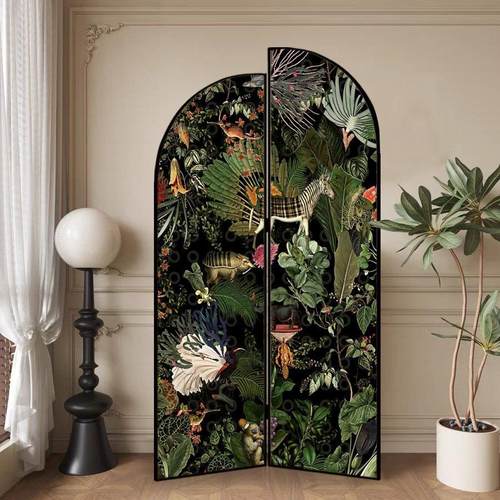 法式中古屏风隔断客厅入户轻奢沙发背景可移动折叠复古高级感折屏