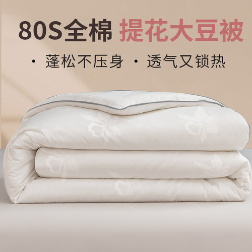 全棉提花纯白空调四季通用春秋被