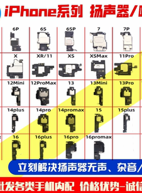 适用苹果8 X XR XS 11 12 13 14 15 16Plus promax喇叭扬声器总成