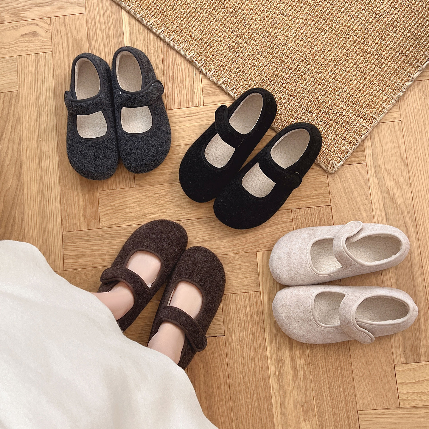 仙女风玛丽珍勃肯鞋女秋冬新款外穿加绒保暖棉鞋懒人魔术贴豆豆鞋,女鞋,乐福鞋（豆豆鞋）,淘宝优惠券,粉丝福利购,淘宝优惠卷