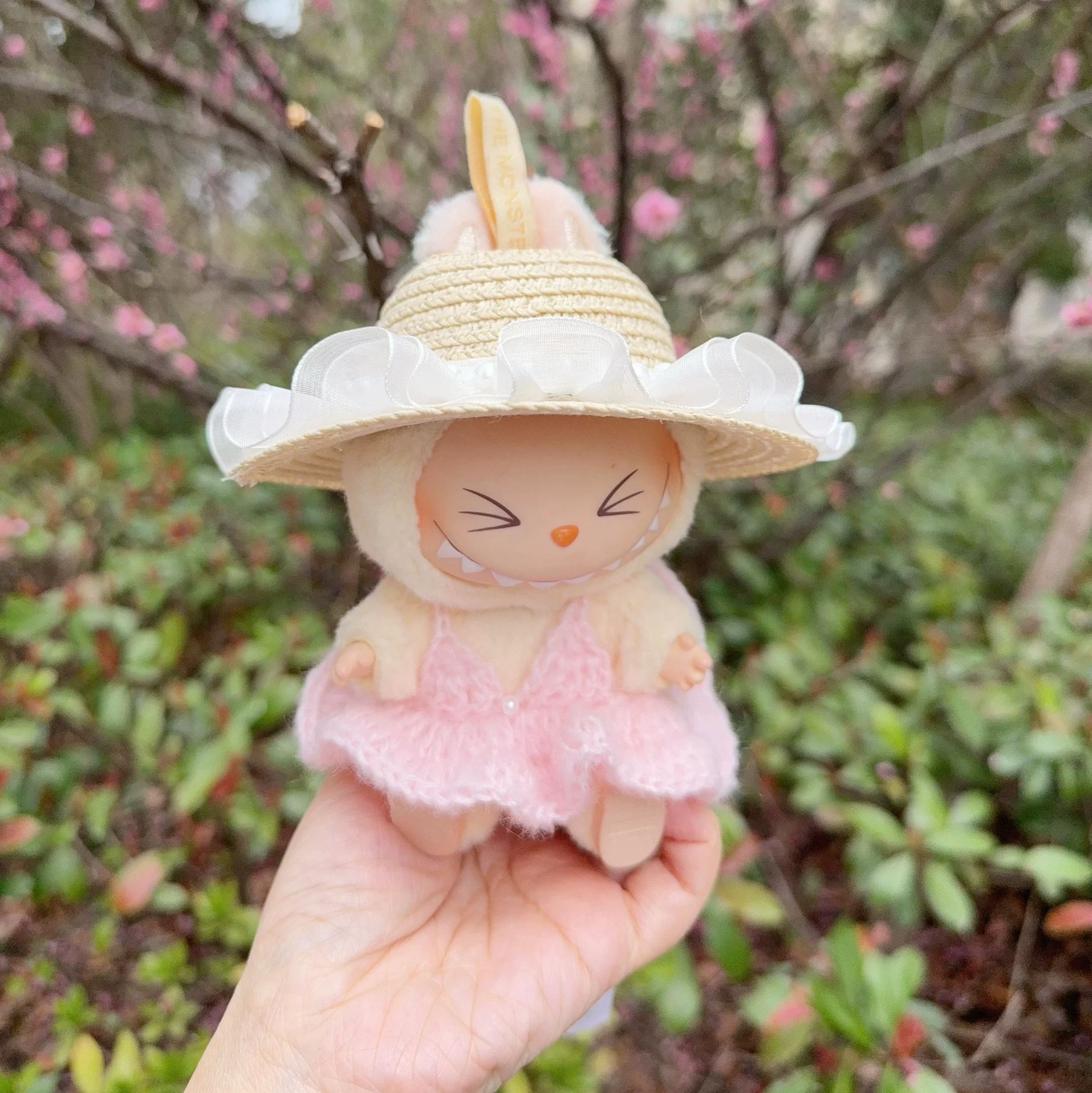 一二代拉布布娃衣服纯手工比基尼裙子labubu珍珠公主帽MACARO着替