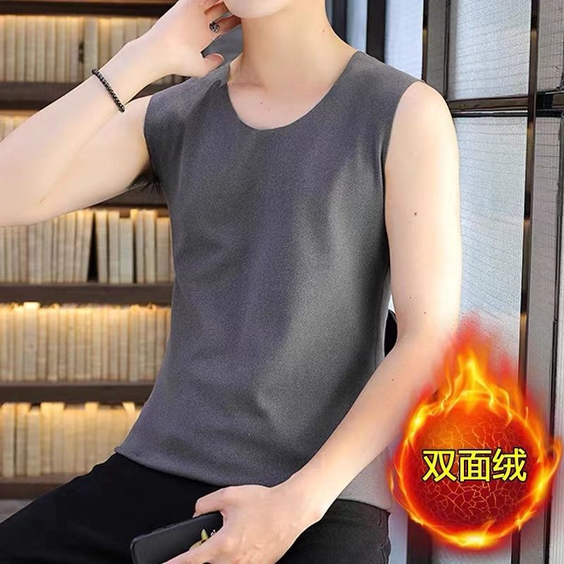 男士保暖背心双面德绒无