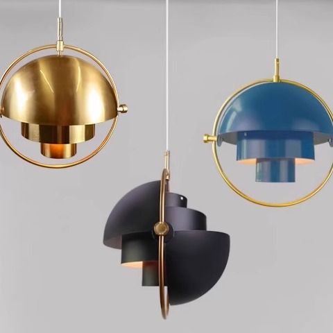 北欧后现代吧台橱窗灯具设计师金色创意百变半圆时尚球形吊灯